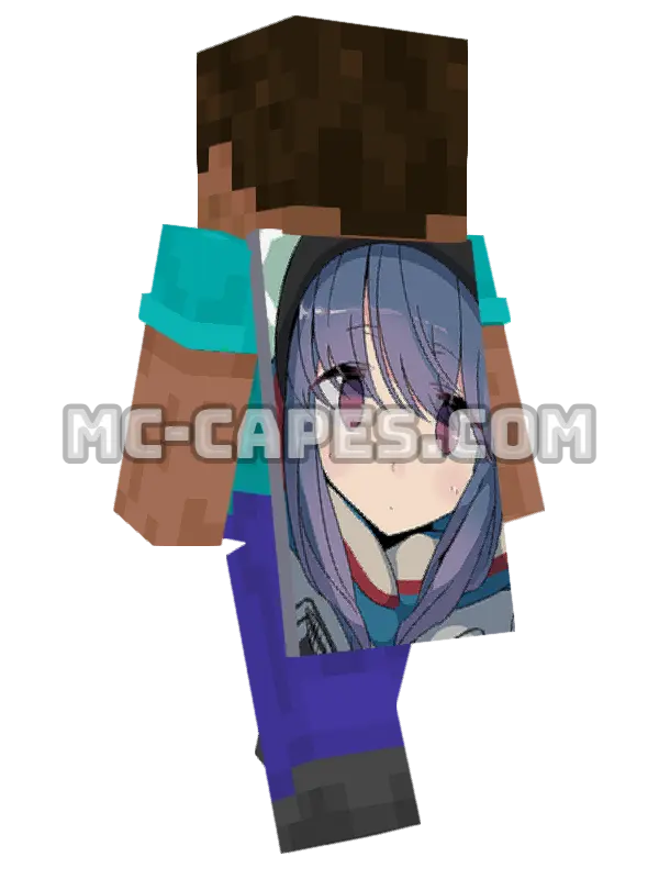Rin Shima Minecraft cape worn on a player, seen from behind