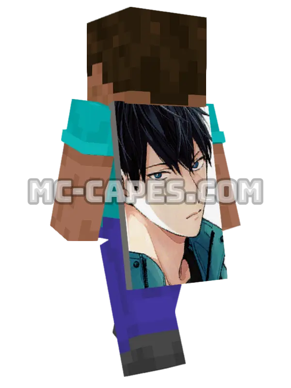 Ritsuka Uenoyama Minecraft cape worn on a player, seen from behind