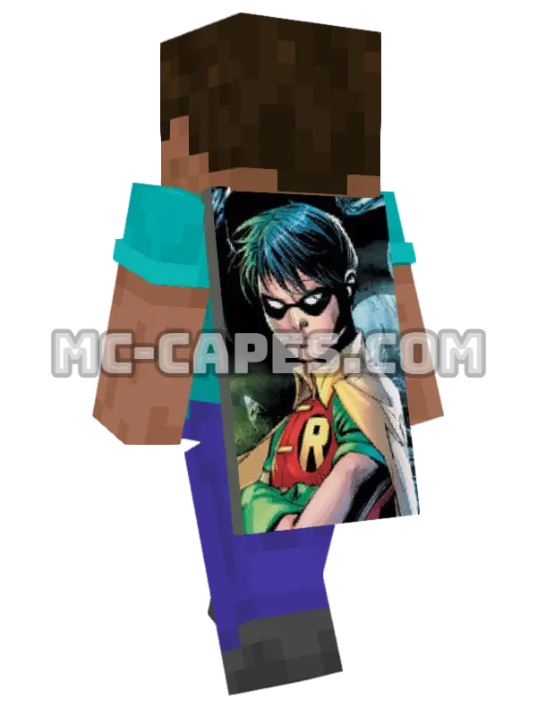 Robin Minecraft cape worn on a player, seen from behind