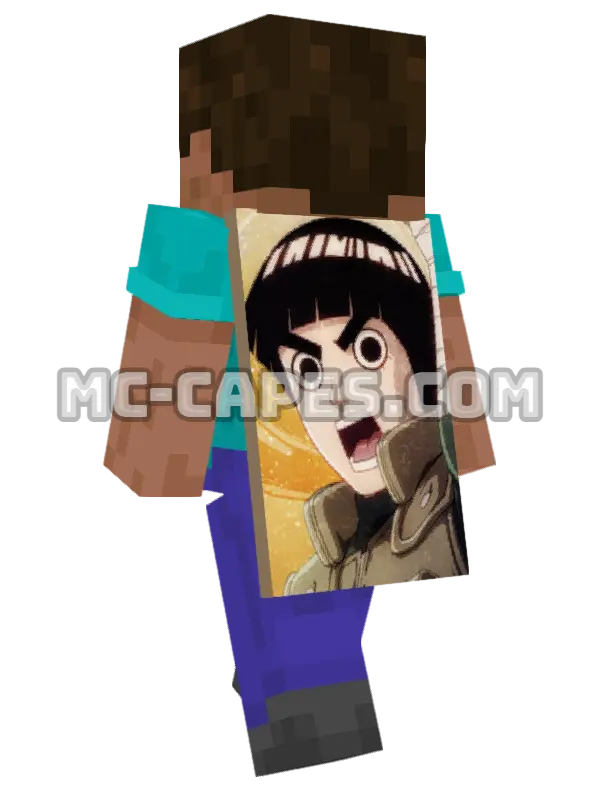 Rock Lee Minecraft cape worn on a player, seen from behind