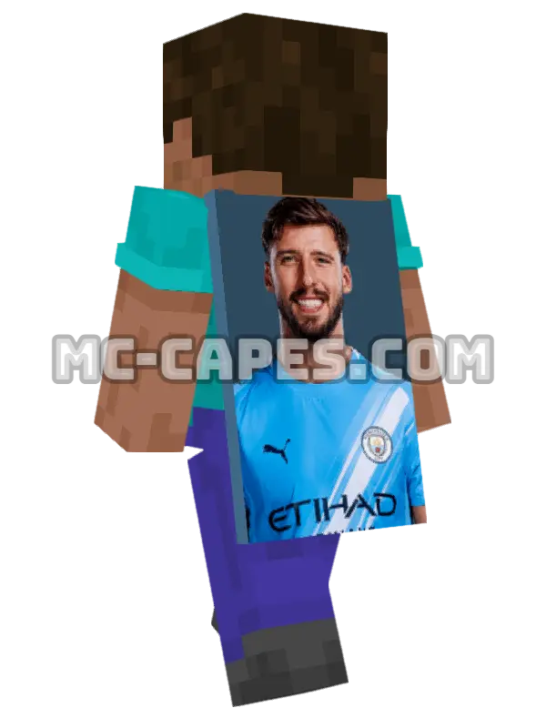 Ruben Dias Minecraft cape worn on a player, seen from behind