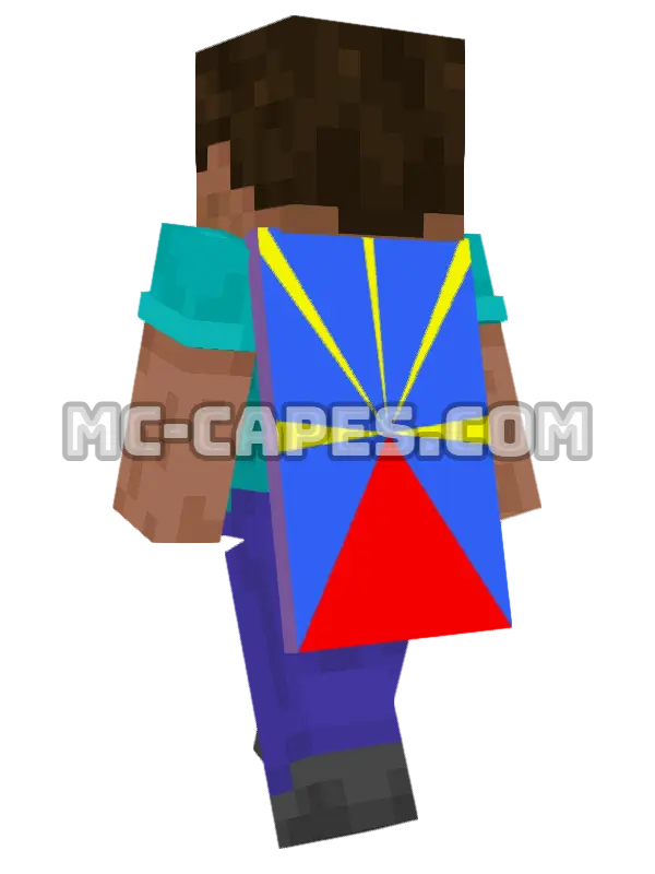 Réunion Flag Minecraft cape worn on a player, seen from behind