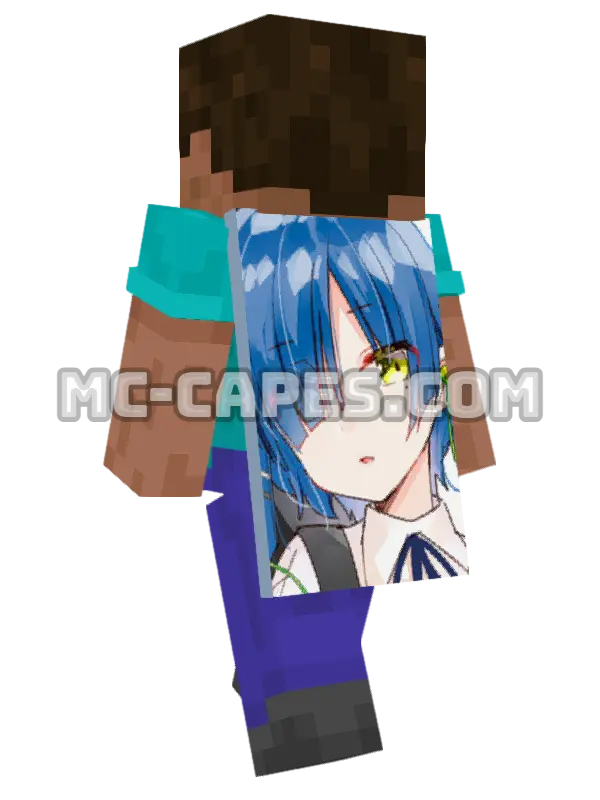 Ryou Yamada Minecraft cape worn on a player, seen from behind