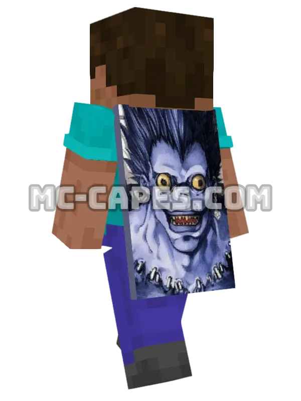Ryuk Minecraft cape worn on a player, seen from behind