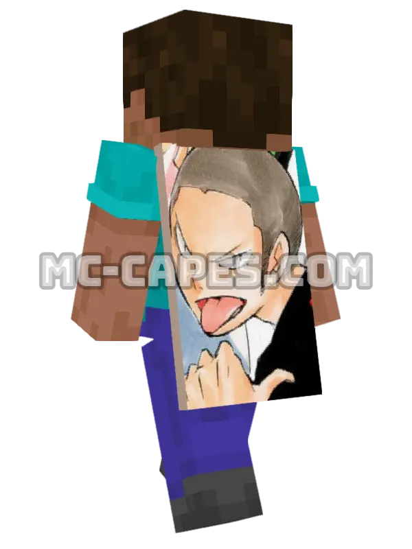 Ryuunosuke Tanaka Minecraft cape worn on a player, seen from behind