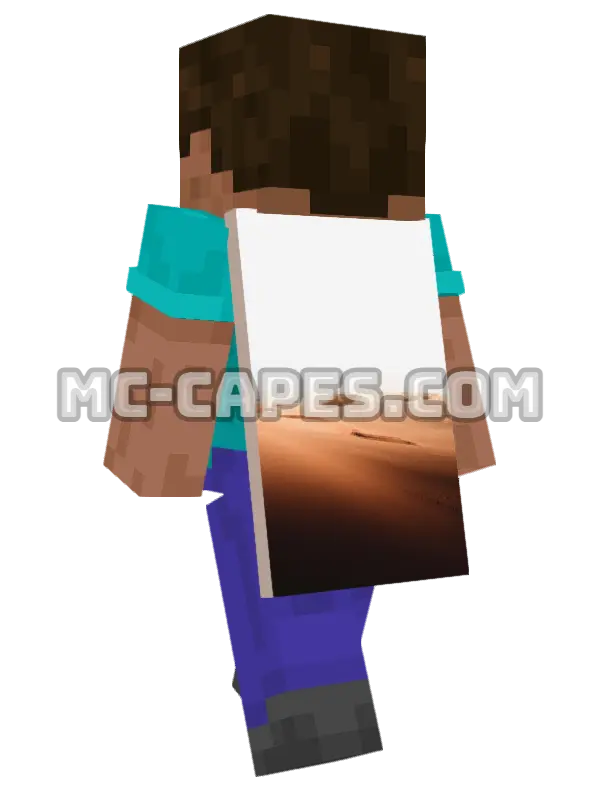 Saharan Dunes Minecraft cape worn on a player, seen from behind