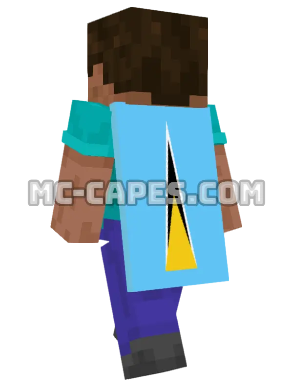 Saint Lucia Flag Minecraft cape worn on a player, seen from behind