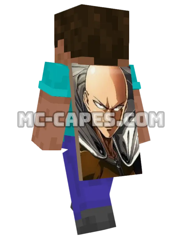 Saitama Minecraft cape worn on a player, seen from behind