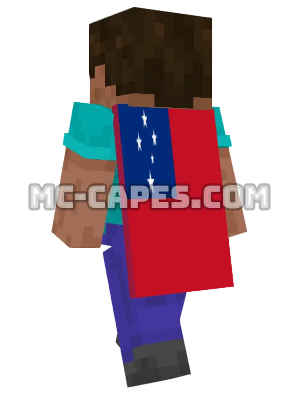 Samoa Flag Minecraft cape worn on a player, seen from behind