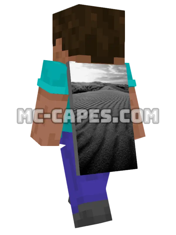 Sand Dune Ripples Minecraft cape worn on a player, seen from behind