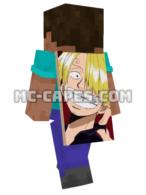 Sanji Minecraft cape worn on a player, seen from behind