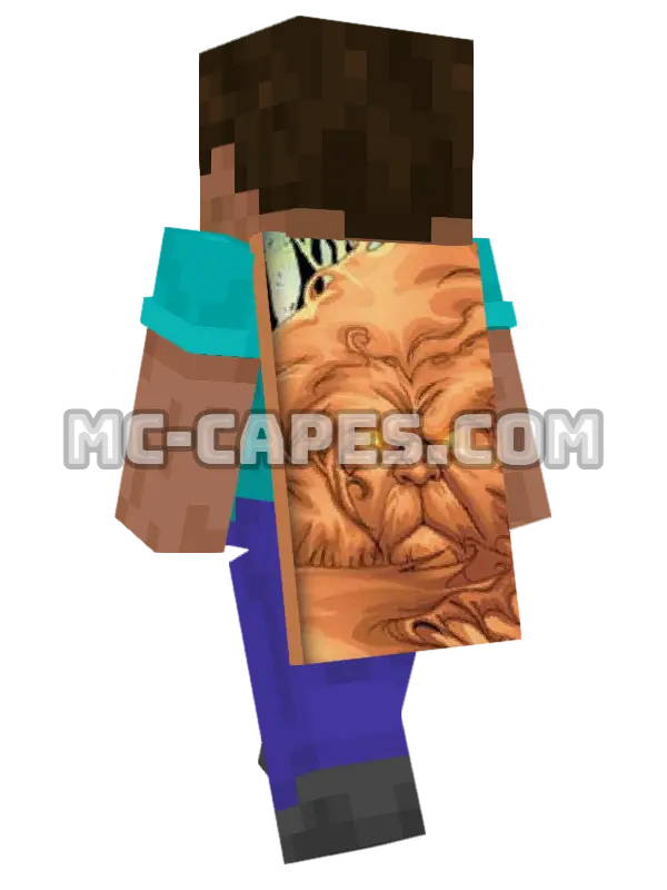 Sasquatch Minecraft cape worn on a player, seen from behind