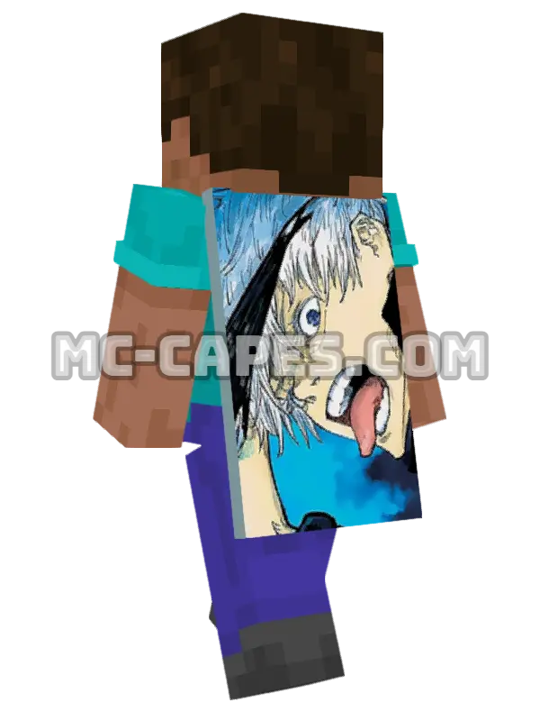 Satoru Gojou Minecraft cape worn on a player, seen from behind