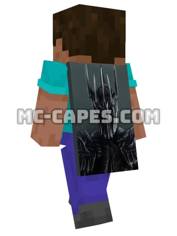Sauron Minecraft cape worn on a player, seen from behind
