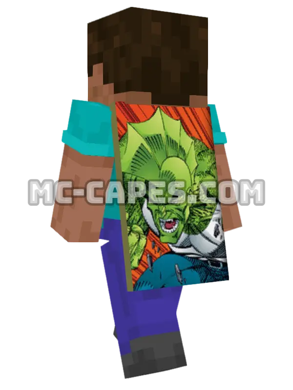 Savage Dragon Minecraft cape worn on a player, seen from behind