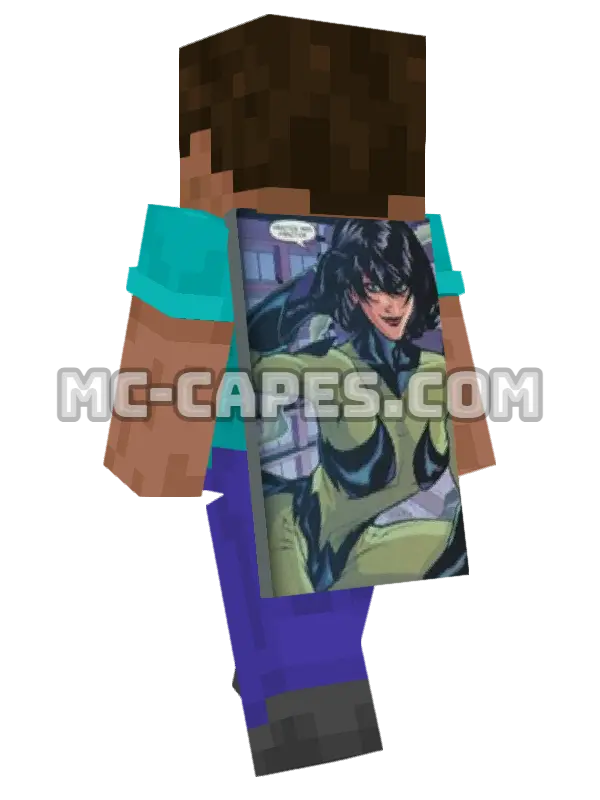 Scorpia Minecraft cape worn on a player, seen from behind