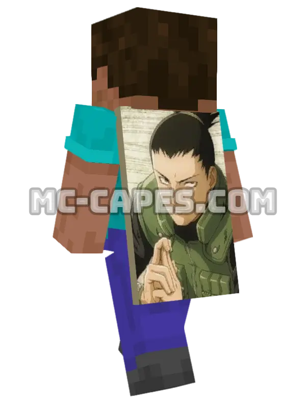 Shikamaru Nara Minecraft cape worn on a player, seen from behind