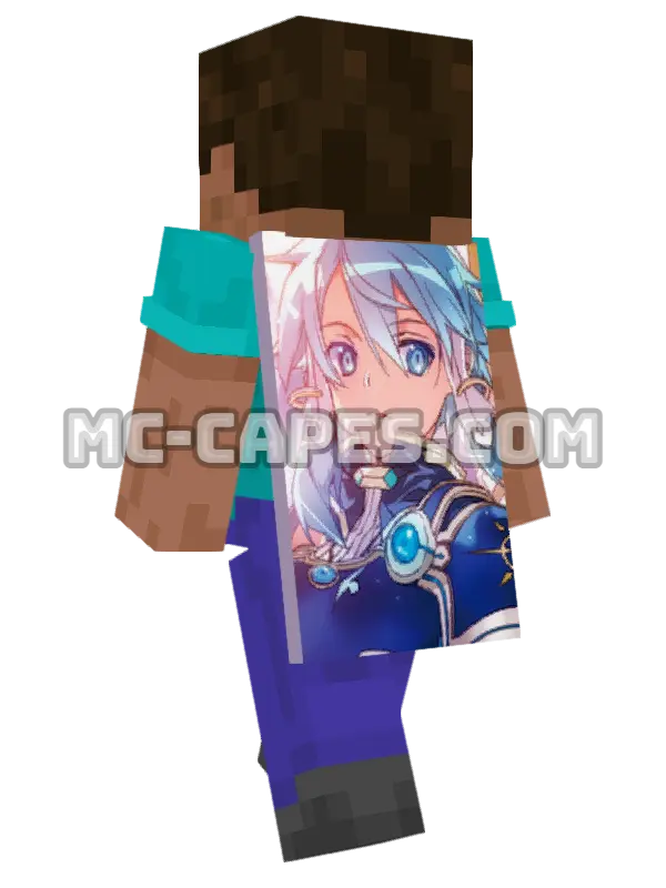 Shino Asada Minecraft cape worn on a player, seen from behind