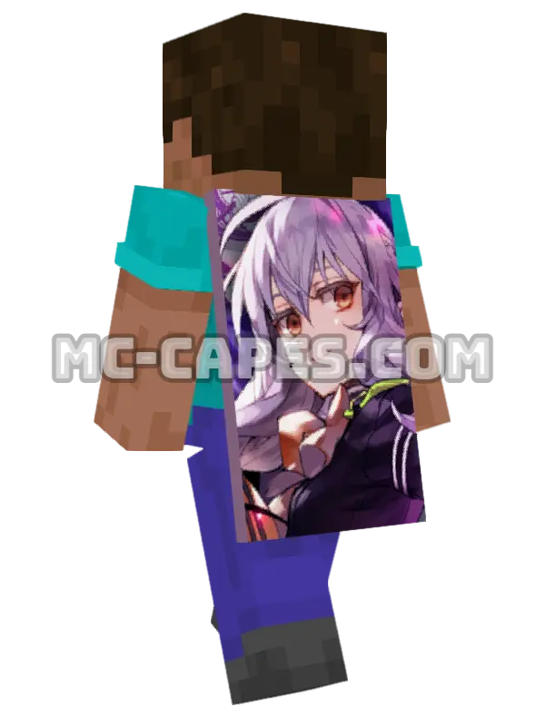 Shinoa Hiiragi Minecraft cape worn on a player, seen from behind