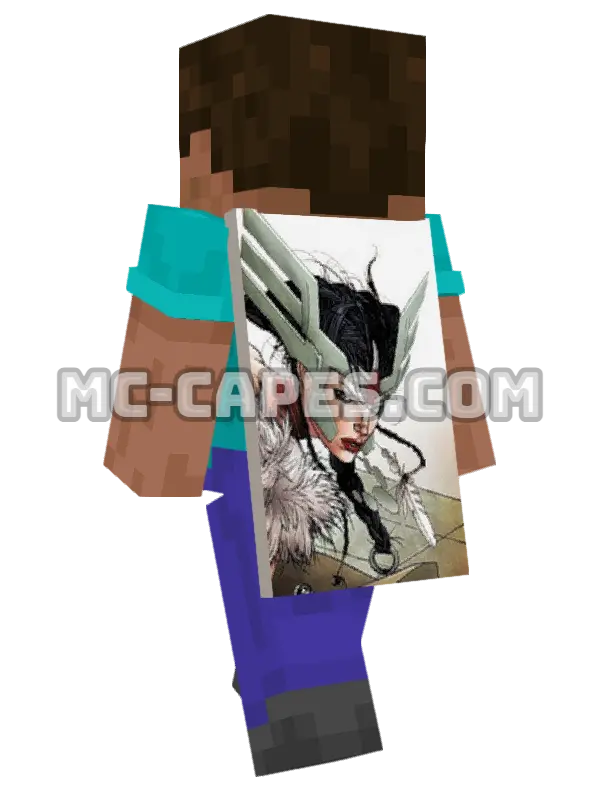 Sif Minecraft cape worn on a player, seen from behind