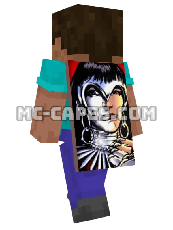Silverclaw Minecraft cape worn on a player, seen from behind