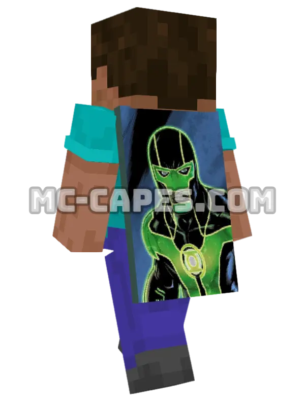 Simon Baz Minecraft cape worn on a player, seen from behind