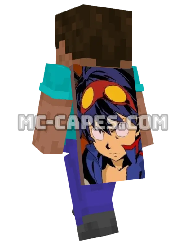 Simon Minecraft cape worn on a player, seen from behind