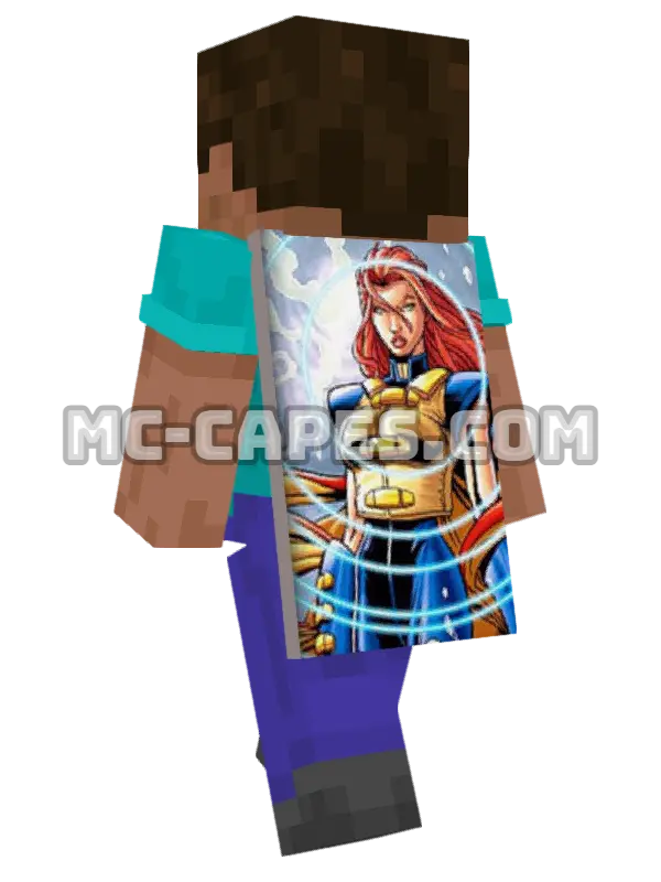 Siryn Minecraft cape worn on a player, seen from behind
