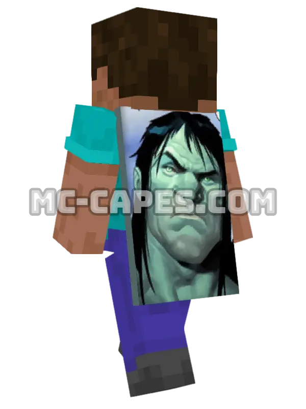 Skaar Minecraft cape worn on a player, seen from behind