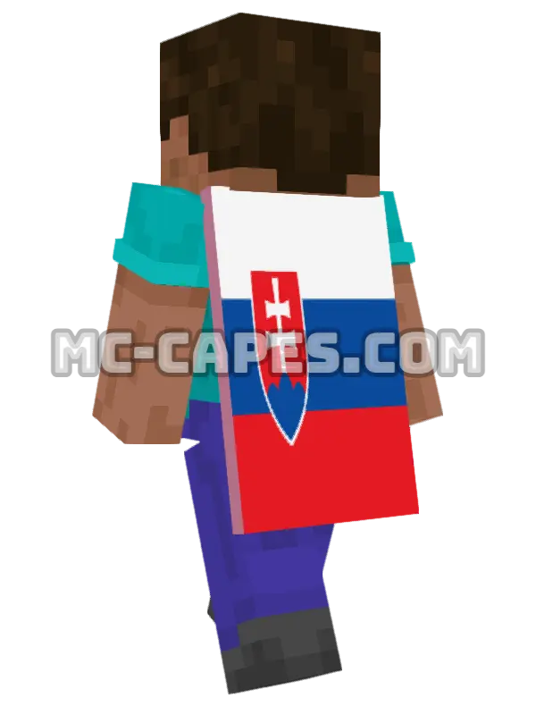 Slovakia Flag Minecraft cape worn on a player, seen from behind
