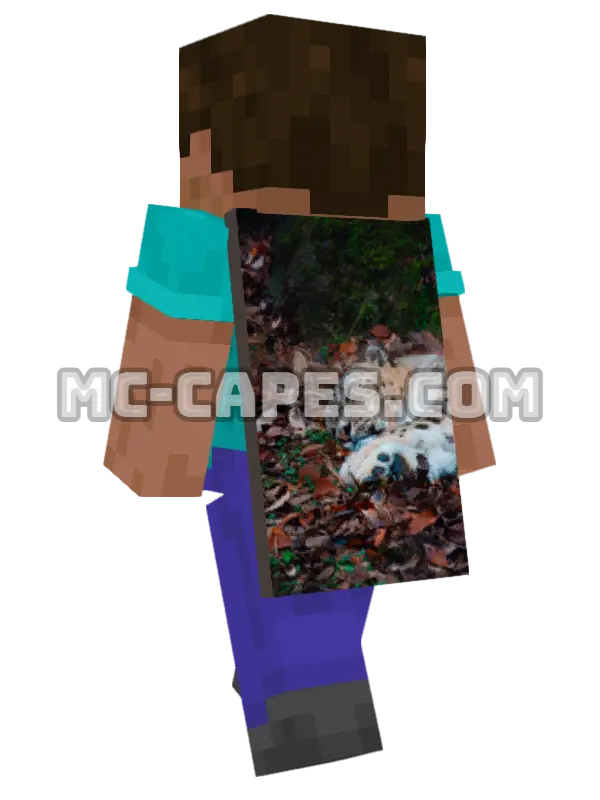 Snow Leopard Minecraft cape worn on a player, seen from behind