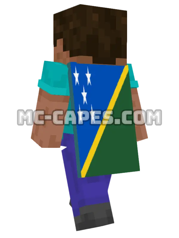 Solomon Islands Flag Minecraft cape worn on a player, seen from behind