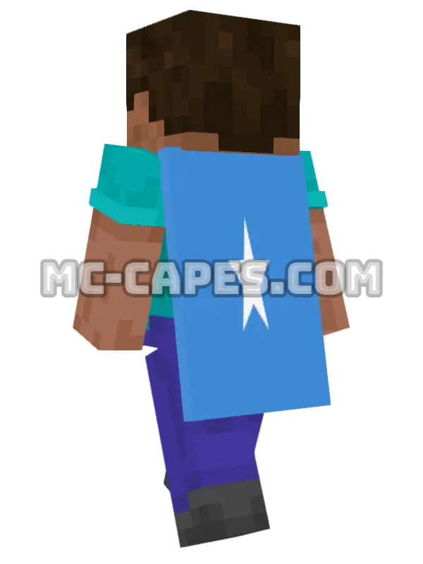 Somalia Flag Minecraft cape worn on a player, seen from behind