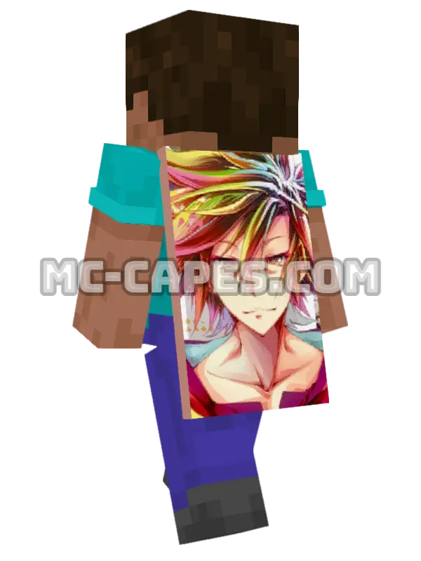 Sora Minecraft cape worn on a player, seen from behind