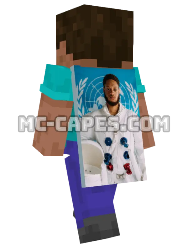Space Astronaut Minecraft cape worn on a player, seen from behind