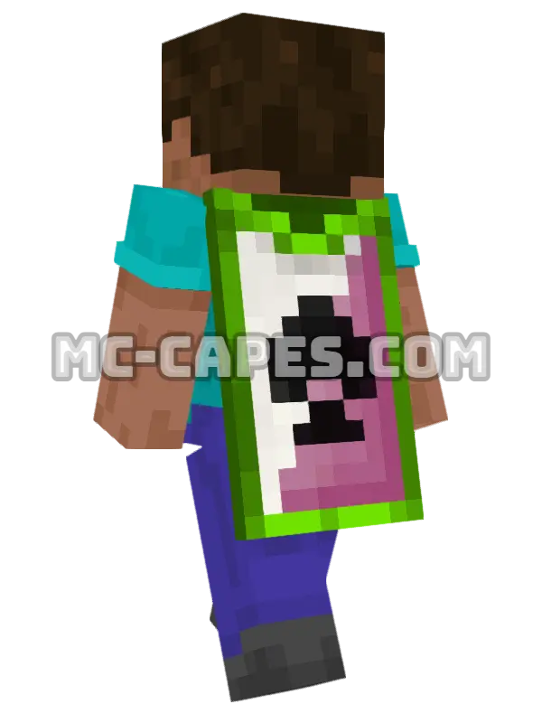 Spade Minecraft cape worn on a player, seen from behind