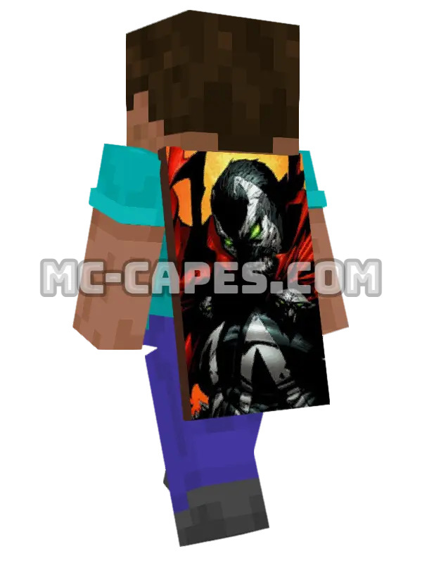 Spawn Minecraft cape worn on a player, seen from behind