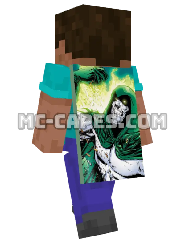 Spectre Minecraft cape worn on a player, seen from behind
