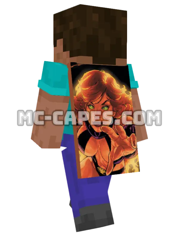 Starfire Minecraft cape worn on a player, seen from behind
