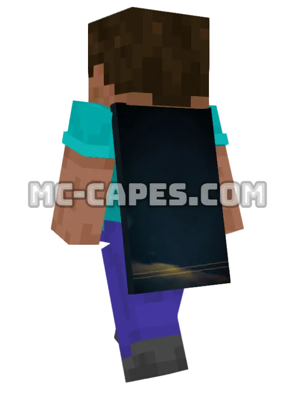 Starry Galaxy Minecraft cape worn on a player, seen from behind