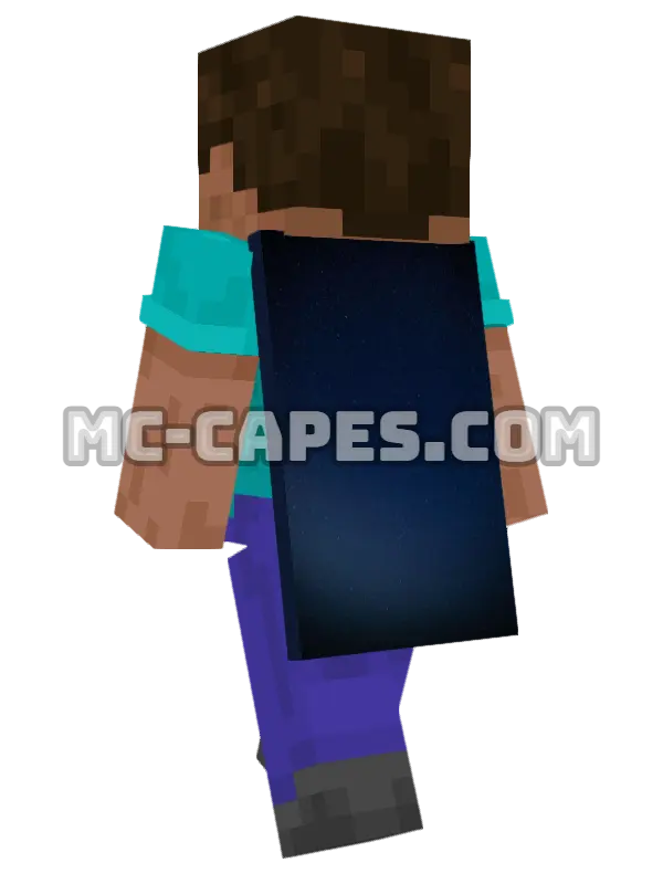 Starry Night Sky Minecraft cape worn on a player, seen from behind
