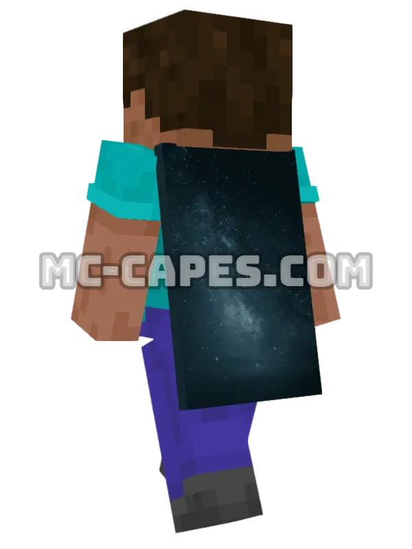 Starry Sky Minecraft cape worn on a player, seen from behind