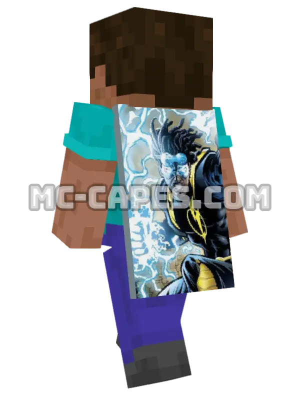 Static Minecraft cape worn on a player, seen from behind
