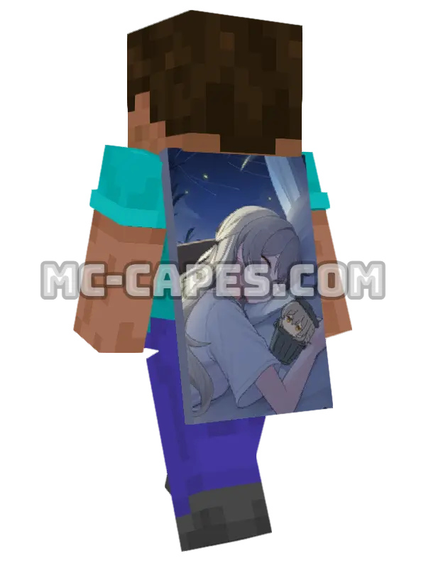Stelle Sleeping Minecraft cape worn on a player, seen from behind