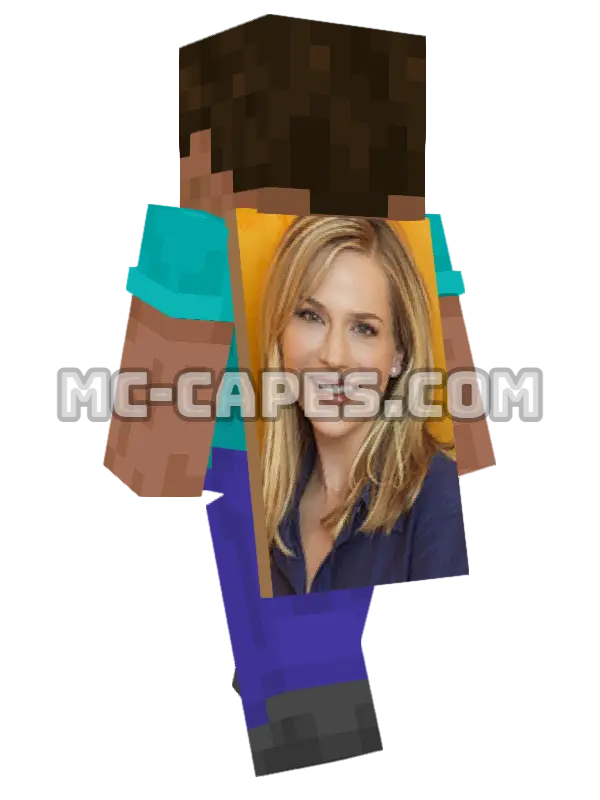 Stephanie Powell Minecraft cape worn on a player, seen from behind