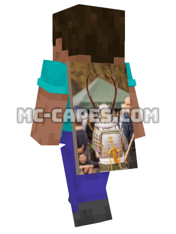 Stockholm Samurai Minecraft cape worn on a player, seen from behind
