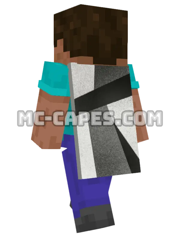 Striped Textile Minecraft cape worn on a player, seen from behind