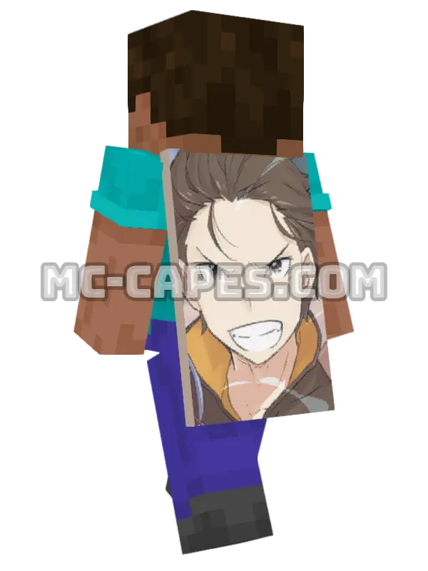 Subaru Natsuki Minecraft cape worn on a player, seen from behind