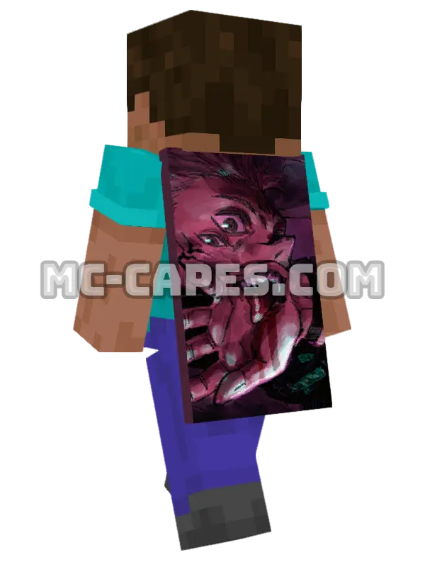 Sukuna Minecraft cape worn on a player, seen from behind