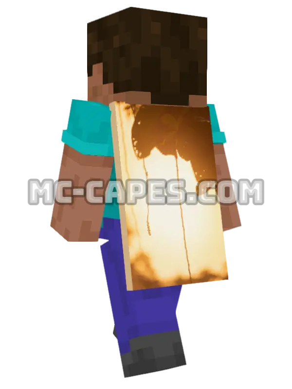 Sunset Leaves Minecraft cape worn on a player, seen from behind